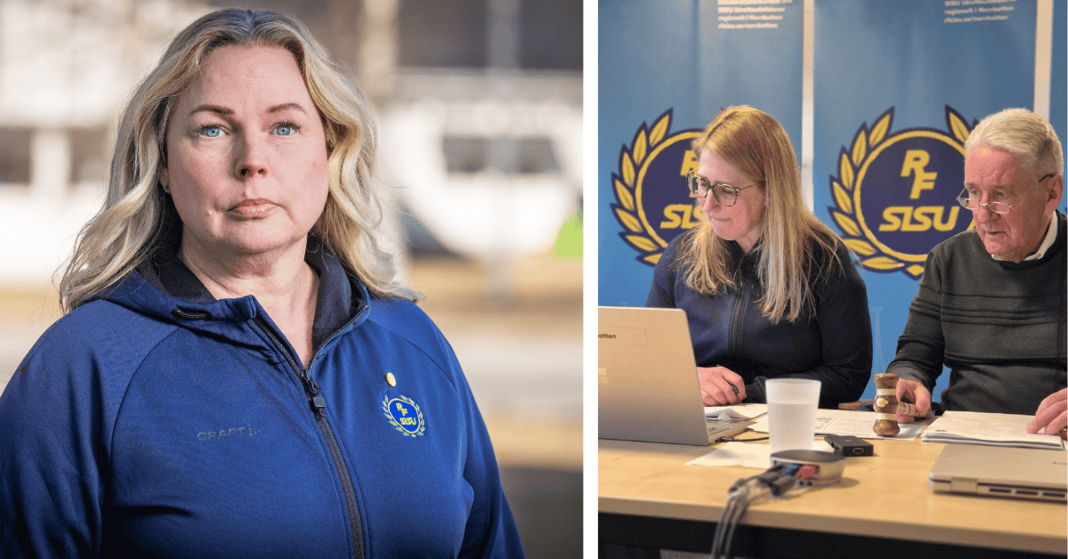 Bild på Carina Winsa och bild från RF-SISU Norrbottens årsstämma