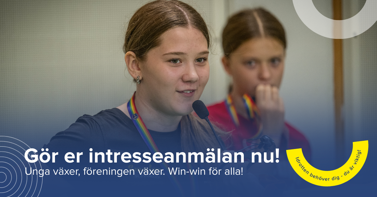 Två unga tjejer i bakgrunden och texten Gör er intresseanmälan nu!