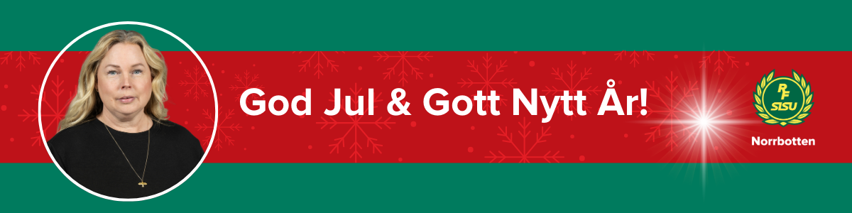 Profilbild Carina Winsa och texten God Jul & Gott nytt År
