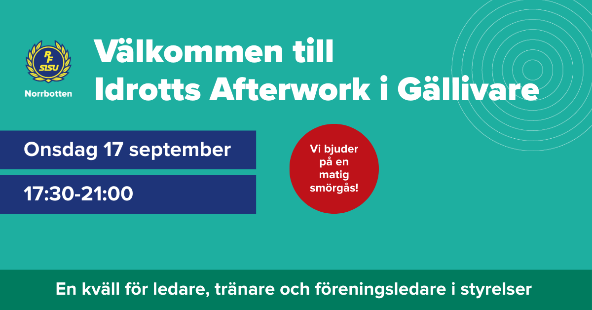 Inbjudan till Idrotts Afterwork i Gällivare